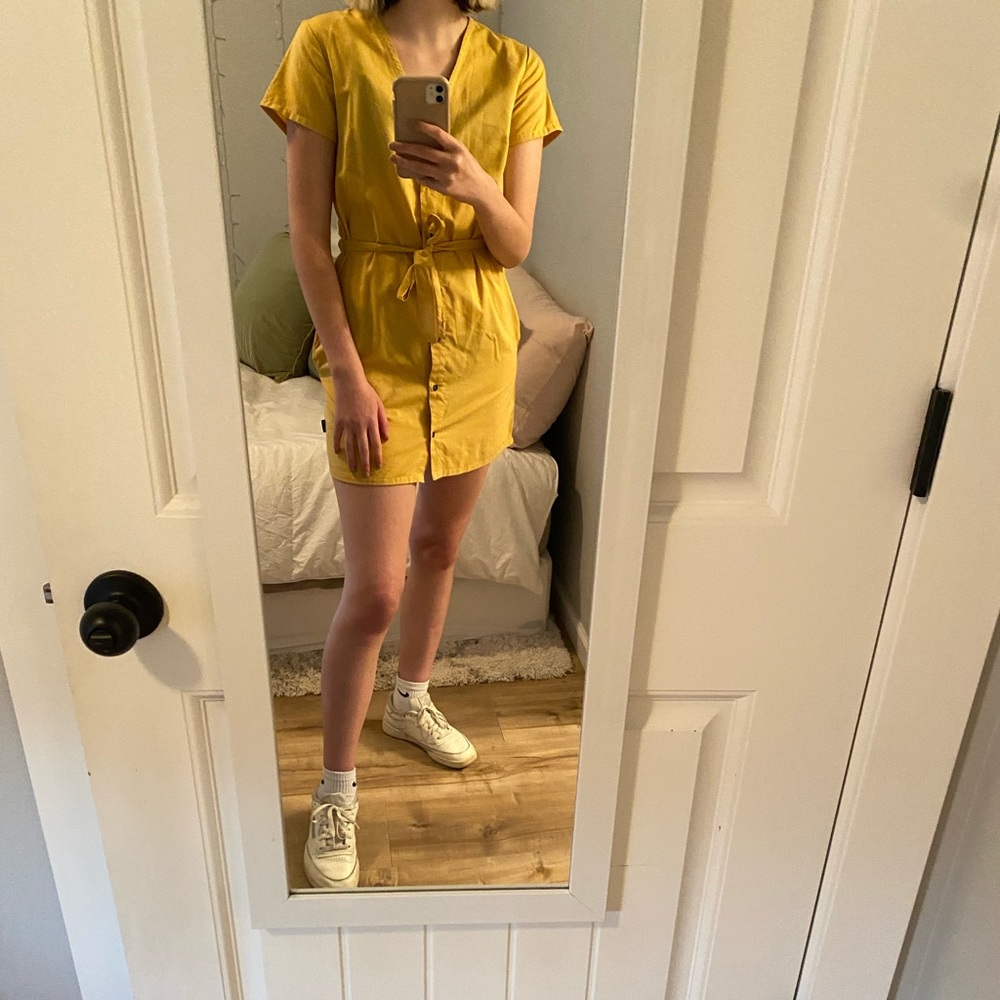 Yellow mini dress